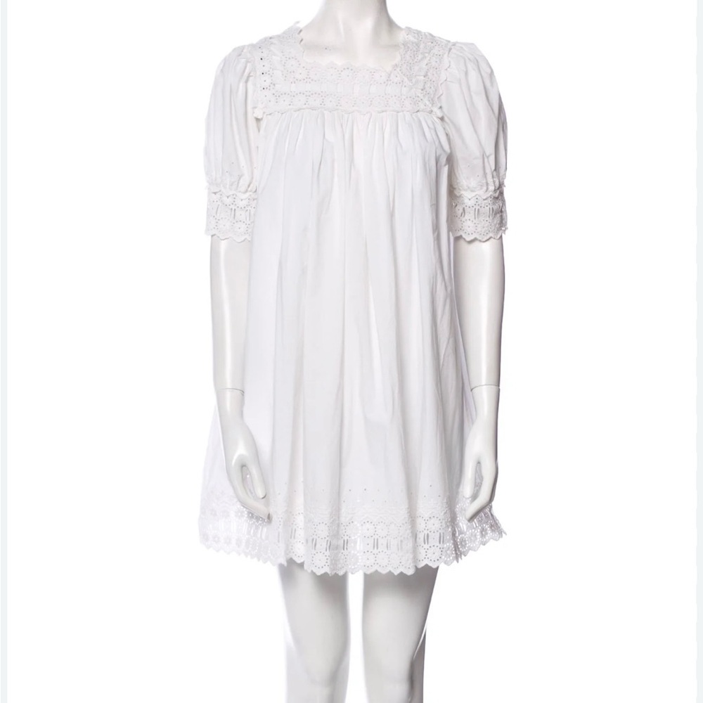 Dôen White Square Neck Dress